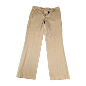 Roundtree & Yorke Travel Smart Pants Mens 32x30 Khaki Flat Front Dress Pants